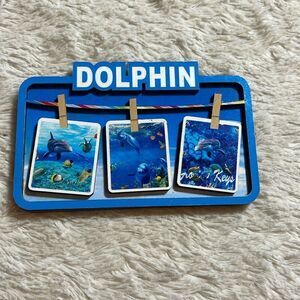 Wooden dolphin magnet